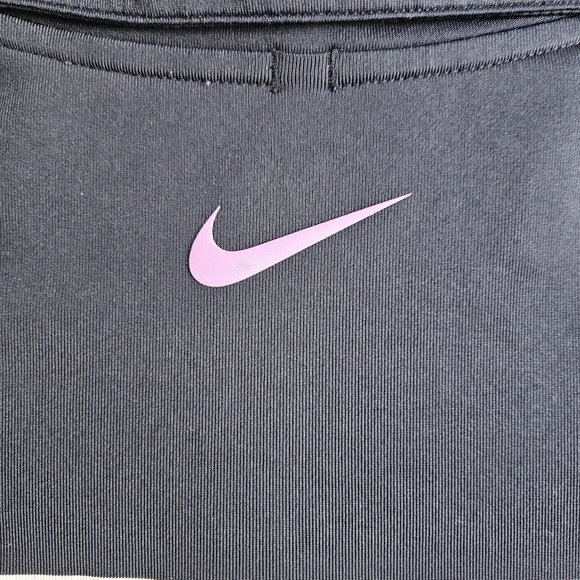 Nike Polo Shirt Mens Large Blue Purple Stripe Swoosh Dri Fit Golf Golfer Casual - Picture 4 of 5